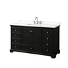 Custom image for Dark Espresso with Polished Chrome Trim / White Quartz, Rectangular Sink / No Mirror