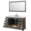 Custom image for Dark Gray with Matte Black Trim / Carrara Cultured Marble, Rectangular Sink / 58