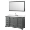 Custom image for Dark Gray with Matte Black Trim / Carrara Cultured Marble, Rectangular Sink / 58