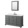 Custom image for Dark Gray with Matte Black Trim / Carrara Cultured Marble, Rectangular Sink / Medicine Cabinet