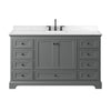 Custom image for Dark Gray with Matte Black Trim / Carrara Cultured Marble, Rectangular Sink / No Mirror