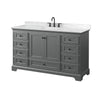Custom image for Dark Gray with Matte Black Trim / Carrara Cultured Marble, Rectangular Sink / No Mirror