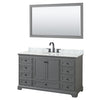 Custom image for Dark Gray with Matte Black Trim / White Carrara Marble, Oval Sink / 58