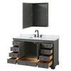Custom image for Dark Gray with Matte Black Trim / White Carrara Marble, Rectangular Sink / Medicine Cabinet