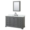 Custom image for Dark Gray with Matte Black Trim / White Carrara Marble, Rectangular Sink / Medicine Cabinet