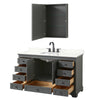 Custom image for Dark Gray with Matte Black Trim / Giotto Quartz, Rectangular Sink / Medicine Cabinet