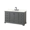 Custom image for Dark Gray with Matte Black Trim / Giotto Quartz, Rectangular Sink / No Mirror