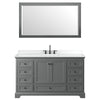 Custom image for Dark Gray with Matte Black Trim / White Cultured Marble, Rectangular Sink / 58