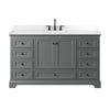 Custom image for Dark Gray with Matte Black Trim / White Cultured Marble, Rectangular Sink / No Mirror