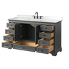 Custom image for Dark Gray with Matte Black Trim / White Cultured Marble, Rectangular Sink / No Mirror