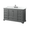 Custom image for Dark Gray with Matte Black Trim / White Cultured Marble, Rectangular Sink / No Mirror