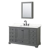 Custom image for Dark Gray with Matte Black Trim / White Quartz, Rectangular Sink / Medicine Cabinet