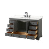 Custom image for Dark Gray with Matte Black Trim / White Quartz, Rectangular Sink / No Mirror