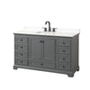 Custom image for Dark Gray with Matte Black Trim / White Quartz, Rectangular Sink / No Mirror