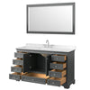 Custom image for Dark Gray with Polished Chrome Trim / Carrara Cultured Marble, Rectangular Sink / 58