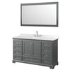 Custom image for Dark Gray with Polished Chrome Trim / Carrara Cultured Marble, Rectangular Sink / 58