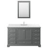 Custom image for Dark Gray with Polished Chrome Trim / Carrara Cultured Marble, Rectangular Sink / Medicine Cabinet