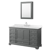 Custom image for Dark Gray with Polished Chrome Trim / Carrara Cultured Marble, Rectangular Sink / Medicine Cabinet