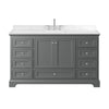 Custom image for Dark Gray with Polished Chrome Trim / Carrara Cultured Marble, Rectangular Sink / No Mirror