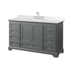 Custom image for Dark Gray with Polished Chrome Trim / Carrara Cultured Marble, Rectangular Sink / No Mirror