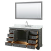 Custom image for Dark Gray with Polished Chrome Trim / White Carrara Marble, Oval Sink / 58
