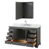 Custom image for Dark Gray with Polished Chrome Trim / White Carrara Marble, Oval Sink / Medicine Cabinet