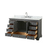 Custom image for Dark Gray with Polished Chrome Trim / White Carrara Marble, Oval Sink / No Mirror