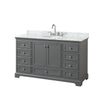 Custom image for Dark Gray with Polished Chrome Trim / White Carrara Marble, Oval Sink / No Mirror