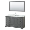 Custom image for Dark Gray with Polished Chrome Trim / White Carrara Marble, Rectangular Sink / 58