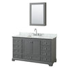 Custom image for Dark Gray with Polished Chrome Trim / White Carrara Marble, Rectangular Sink / Medicine Cabinet