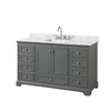 Custom image for Dark Gray with Polished Chrome Trim / White Carrara Marble, Rectangular Sink / No Mirror