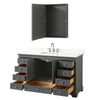 Custom image for Dark Gray with Polished Chrome Trim / Giotto Quartz, Rectangular Sink / Medicine Cabinet