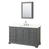 Custom image for Dark Gray with Polished Chrome Trim / Giotto Quartz, Rectangular Sink / Medicine Cabinet