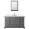 Custom image for Dark Gray with Polished Chrome Trim / White Cultured Marble, Rectangular Sink / Medicine Cabinet