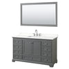 Custom image for Dark Gray with Polished Chrome Trim / White Quartz, Rectangular Sink / 58