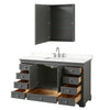 Custom image for Dark Gray with Polished Chrome Trim / White Quartz, Rectangular Sink / Medicine Cabinet