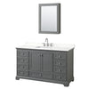 Custom image for Dark Gray with Polished Chrome Trim / White Quartz, Rectangular Sink / Medicine Cabinet
