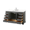 Custom image for Dark Gray with Polished Chrome Trim / White Quartz, Rectangular Sink / No Mirror
