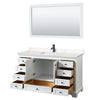 Custom image for White with Matte Black Trim / Carrara Cultured Marble, Rectangular Sink / 58