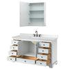 Custom image for White with Matte Black Trim / Carrara Cultured Marble, Rectangular Sink / Medicine Cabinet