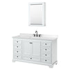 Custom image for White with Matte Black Trim / Carrara Cultured Marble, Rectangular Sink / Medicine Cabinet