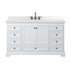 Custom image for White with Matte Black Trim / Carrara Cultured Marble, Rectangular Sink / No Mirror