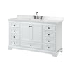Custom image for White with Matte Black Trim / Carrara Cultured Marble, Rectangular Sink / No Mirror