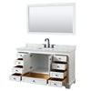 Custom image for White with Matte Black Trim / White Carrara Marble, Rectangular Sink / 58