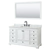 Custom image for White with Matte Black Trim / White Carrara Marble, Rectangular Sink / 58