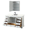 Custom image for White with Matte Black Trim / Giotto Quartz, Rectangular Sink / Medicine Cabinet