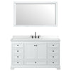 Custom image for White with Matte Black Trim / White Cultured Marble, Rectangular Sink / 58