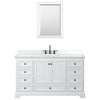 Custom image for White with Matte Black Trim / White Cultured Marble, Rectangular Sink / Medicine Cabinet