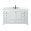 Custom image for White with Matte Black Trim / White Cultured Marble, Rectangular Sink / No Mirror