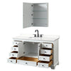 Custom image for White with Matte Black Trim / White Quartz, Rectangular Sink / Medicine Cabinet